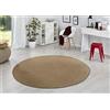 HANSE Home - Tappeto Rotondo a Pelo Basso, in Polipropilene, 133 x 133 x 0,7 cm, Colore: Marrone