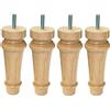 Margot 3700527828183 Royal Louis XVI - Set di 4 gambe per letto in legno verniciato naturale, altezza 15 cm