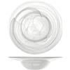 H&h set 6 piatti pasta alabastro in vetro bianco cm24