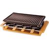 LITTLE BALANCE 8501 Premium Bambù 8, Raschietto Grill 8 persone, Rivestimento antiaderente, 1200 W, Bambù genuino