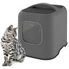 Ligo Lettiera Gatto chiusa Lettiera per Gatti con Filtro e Paletta contenitore sabbia igienico per gatto (GRIGIO FUMO, OLIMPIA)