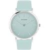 Sekonda Minimal - Orologio al quarzo da donna, 38 mm, con display analogico e cinturino in pelle, Verde, Cinturino