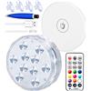 Qoolife Luce subacquea ricaricabile USB, segnale radio WRGB 3.3, luci magnetiche a LED colorate per vasca da bagno, acquario, piscina, stagno, decorazione, spa, Natale, 1 pezzo