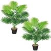 SOMYTING Piante artificiali, grande Areca palma artificiale altezza 68 cm 12 rami in vaso pianta artificiale tropicale hawaiano verde finto pianta reale touch fiori artificiali decorazione 2 pezzi