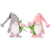 Super Idee Graziosa figura di elfo in piedi con mazzi di fiori a tulipano, dolce elfo in figure regalo per donne, mamma, anniversario di matrimonio, fidanzata, moglie, festa della mamma
