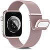 Higgs Metallo Cinturino Compatibile con Apple Watch 40mm 41mm 38mm 44mm Ultra 2 49mm 45mm 42mm Donna, Doppie Magnetiche per iWatch Serie SE(se 2) 9 8 7 6 5 4 3 2 1, Maglia Milanese