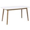 AC Design Furniture Pernille Tavolo da Pranzo Rettangolare per 6, L: 150 x P: 80 x : A: 76 cm, Bianco/Quercia, Legno, 1 pz