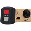 Bjhengxing H9A PRO HD Camera 4K WiFi Sport con Telecomando & Custodia Impermeabile, Generalplus 4247, Schermo LCD da 2.0 Pollici, 170 Gradi Un Obiettivo grandangolare (Nero) (Colore : Gold)