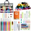 SusggO 104 pezzi Kit completo per principianti Crochet Set Amigurumi - 30 gomitoli di cotone al latte. Accessori, uncinetti, manuale video e borsa. Kit completo per uncinetto - Kit all'uncinetto DIY