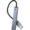 Qhou Hub USB 3.0, 4 in 1 Hub USB Ultra Sottile Hub Dati USB, Extra Leggero, Super Veloce per MacBook, MacBook Air/Pro/Mini, PS4, Surface Pro, Huawei MateBook, chiavette USB ecc. (1*USB 3.0 e 3*USB 2.0)