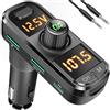 GizmoVine Trasmettitore FM Bluetooth per Auto, Adattatore Radio Musicale MP3 con QC3.0 e PD Carica Rapida, Doppio Display Digitale, Chiamata Vivavoce, Supporto U-Disk, Scheda SD, Interfaccia Aux