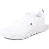 Tommy Hilfiger Sneakers da Runner Uomo Corporate Knit Rib Runner Scarpe Sportive, Bianco (White), 41 EU