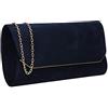 SwankySwans Anny Suedette Flapover, Frizione, Borsa a Tracolla Donna, Blu Navy, One Size