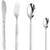 CAOPAOTI Posate, Posate Acciaio Inox 24 Pezzi, Set Posate 6 Persone con Coltello, Cucchiaio, Forchetta, Design Unico Maniglia