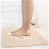 LY4U Tappetino da Doccia in PVC Antiscivolo Tappetino da Bagno Quadrato in Luffa Lavabile in Lavatrice per Box Doccia Vasca da Bagno, 60x60cm Beige