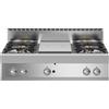 Ristosubito Cucina tuttapiastra a gas+4 fuochi MDLR Modello F70110TPPGFBT