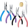 Yibaijia Set di Pinze per Gioielli, Creazione di Gioielli Utensili Kit, Pinza a Becco di Aghi, Pinze a Becchi Lunghi, Pinze a Becchi Mezzotondi, Tronchese Strumenti Artigianali per Perline, Collana