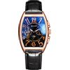 RORIOS Orologio Uomo Automatico Meccanico Orologio Da Polso Quadrante Scheletro Orologi con Cinturino in Pelle Tourbillon Orologi