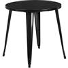 Flash Furniture Jeffrey Commercial Grade 76,2 cm Tavolo Rotondo in Metallo Nero per Interni ed Esterni