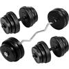 MOVIT Set di Manubri - 95 kg, Curl SZ, Manubri 2 x 20 kg, con Bloccaggi a Stella, Piastre di Peso, Barra per Curl SZ120 cm Zigrinata, Cromata, Portadischi Ø 25 mm