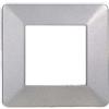 ETTROIT Placca compatibile Vimar Plana 2 moduli plastica colore argento Ettroit EV83206