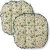 PARAMAISON Cuscini Sedia Provenzale Fissaggio con 4 Alette, Set da 2 pezzi, Imbottito, Non Sfoderabile, Fantasia Verde, 40x40x4,5 cm