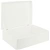 Creative Deco XL Grande Bianca Scatola di Legno con Coperchio | L40 x P30 x H14 cm (+/- 1) | Contenitore Portaoggetti Portagiochi Cofanetto | Perfetta per Decoupage Documenti Giocattoli Attrezzi