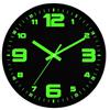 DIYZON Orologio da Parete 30 cm Silenzioso Senza Ticchettio con Luminosità e Illuminazione Decorativa, a Batteria, Vetro Stile Moderno per Cucina, Casa, Camera da Letto