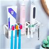 YYBO Porta Spazzolino Elettrico Muro, Portaspazzolino Bagno Adesivo, Porta Testine Spazzolino Elettrico, Portaspazzolini Elettrici, Supporto per Dentifricio Rasoio (Argento, Grande)