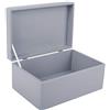 Creative Deco Grande Grigio Scatola in Legno con Coperchio | L30 x P20 x H14 cm (+/- 1) | Cassetta Conteniore Portaoggetti Portagiochi Cofanetto | Perfetta per Decoupage Documenti Giocattoli Attrezzi