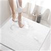 HITSLAM Tappetino Doccia Antiscivolo, 60x60cm Tappetino Vasca Antiscivolo da Bagno con scarico, Morbido PVC Luffa Tappetino Bagno, Asciugatura rapida, Bianco