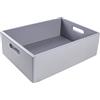 Creative Deco XL Grande Scatola in Legno Grigia | 40 x 30 x 13 cm (+/- 1 cm) | Scatole con Maniglie Cassetta Contenitore Portaoggetti Portagiochi | Ideale per Decoupage Documenti e Attrezzi