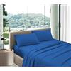 Bee Lenzuola Maxi Coccole cotone - set lenzuola matrimoniale MADE IN ITALY - sotto180X200cm h30cm (Blu Royal, King Size 180x200)