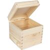 Creative Deco Quadrato Scatola in Legno con Coperchio | 16 x 16 x 16 cm +/- 1 cm | Scatole Cassetta Conteniore Portaoggetti Portagiochi Cofanetto | Perfetta per Decoupage Documenti Giocattoli Attrezzi