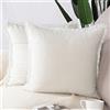 Madizz 2 Pezzi Federe Corto Pelle Scamosciata Copricuscini Morbido Decorativo Fodere per Cuscino Lusso Stile per Divano Camera da Letto Bianco Crema Quadrate 55x55 cm