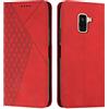 KOUYI Cover per Samsung Galaxy A6 2018, Custodia Portafoglio,Cover Libro,Pelle Flip/Folio Case con [Funzione di Supporto] [3-Scheda Slot] [Magnetica] Antiurto (Rosso)