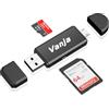 Vanja Lettore di Schede SD, Adattatore USB per Micro SD Supporta SDXC, SDHC, MicroSD, UHS-I | Compatibile con Windows/Android/macOS