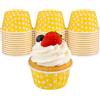 Jenngaoo 100 pz Polka Dot Pirottini Mini Riccioli Colorati Fodere per Cupcake Custodie per Muffin di Carta per la Festa di Compleanno Decorazione di Cerimonia Nuziale(Giallo)