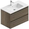 Leroy Merlin Mobile bagno sospeso con lavabo L 80 x H 55 x P 46 cm rovere cotto in truciolare 2 cassetti per vasca centrale Linea