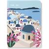 Letts of London Wanderlust A6 settimana su 2 pagine multilingue Santorini 2024
