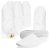 com-four® 6 Paia di Pantofole in Spugna Premium - Comode Pattine di Hotel - Ciabatte di Bagno Chiuse - Taglia 42/43 - Colore: bianco - Unisex