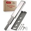 Loumaxx Push Pull per Ante - Apertura Senza Sforzo di Porte e Cassetti Tramite Push Pull - Adatto per Armadi come quelli Ikea - Set da 4 Chiusure Magnetiche per Armadi, Nichelati, Magnete in Neodimio