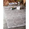 Unique Loom Tappeto con traliccio della collezione Frieze, design moderno in stile marocchino, motivo geometrico reticolato (1,2 x 1,8 m, rettangolare, grigio chiaro/avorio)