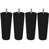 Margot - Cottage Conico - Set di 4 Piedi di Rete Legno 7,5 X 7,5 X 20 cm, Legno, Nero, 7,5 x 7,5 x 20 cm