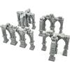 Q P Quality Printing 3D QP3D - Battle Ruined Building Pilars Wall, Terreno Scenery per tavolo e RPG 28-32 mm Miniature Wargame Props DnD D & D, stampato e verniciabile in 3D