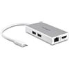 StarTech.com Adattatore Multifunzione USB-C per portatili - Power Delivery - 4K HDMI - Gbe - USB 3.0 - Bianco e Argento