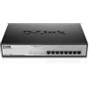 D-Link DGS-1008MP switch di rete Non gestito Gigabit Ethernet (10/100/1000) Supporto Power over (PoE) 1U Nero