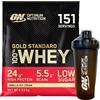 Optimum Nutrition Gold Standard 100% Whey Proteine Isolate in Polvere con Aminoacidi per Sviluppo e Recupero Muscolare Gusto Gelato alla Vaniglia 151 Porzioni 4,53Kg + Shaker