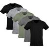 Gildan T-Shirt con Scollo a V, Multipla, Stile G1103 Intimo, Nero/Grigio Sportivo/Antracite/Verde Militare (Confezione da 5), XL (Pacco da 5) Uomo