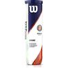 Wilson Roland Garros, WRT115002 Palline da Tennis Ufficiali, 2 Tubi da 4 Palline, per Terra Battuta, Yellow, 18 x 8